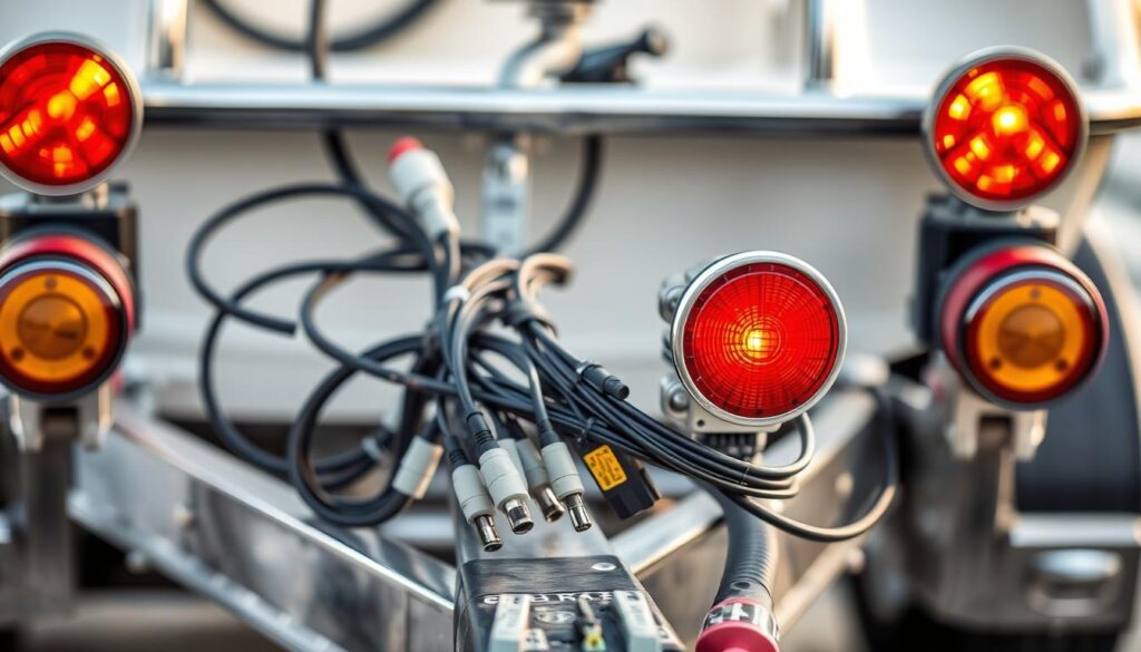 Boat trailer lights and wiring harness