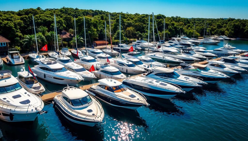 Impressive fleet of well-maintained watercraft at Tommy's Boats