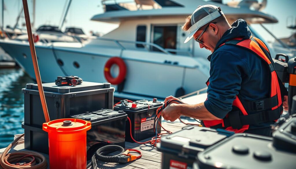 Marine battery installation and safety